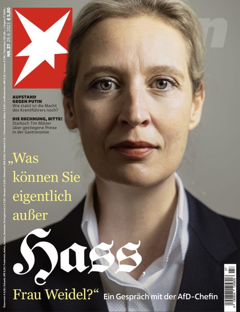 Das „Stern“-Cover mit Alice Weidel sorgte für Diskussionen: Wie sollen Medien mit der AfD umgehen? © Stern/RTL Deutschland