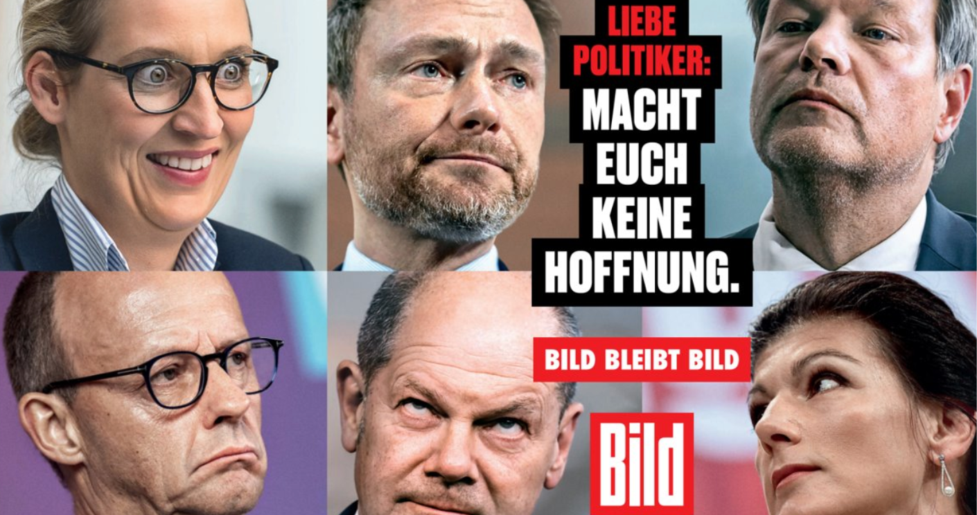 Die Politik steht im Fokus bei den ersten Motiven der neuen „Bild“-Kampagne. © Axel Springer