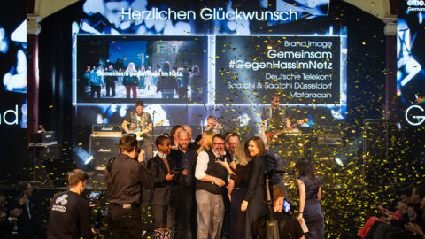 Die Kampagne „Gemeinsam #Gegen Hass im Netz" für die Deutsche Telekom gewinnt die goldene Auszeichnung und den Grand Effie 2023. © Matthias Wuttig / René Krüger (Bildschön)