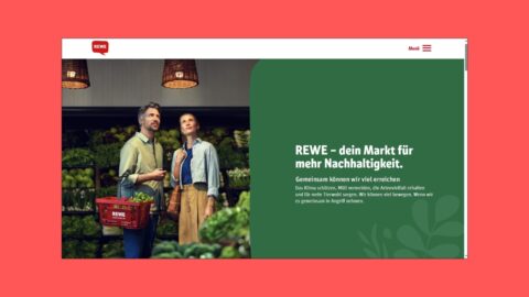 Der Nachhaltigkeitsbereich von Rewe. © Screenshot/Rewe.de