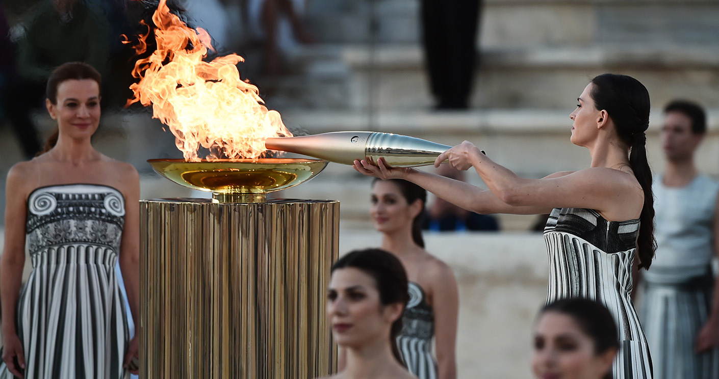 Das olympische Feuer wurde in Athen 100 Tage vor dem Start der Olympischen Sommerspiele in Paris entzündet. © 2024 – International Olympic Committee