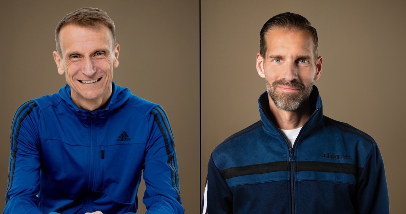 Jan Runau (l.) übergibt die Kommunikationsleitung von Adidas an Sebastian Steffen (r.). © Adidas