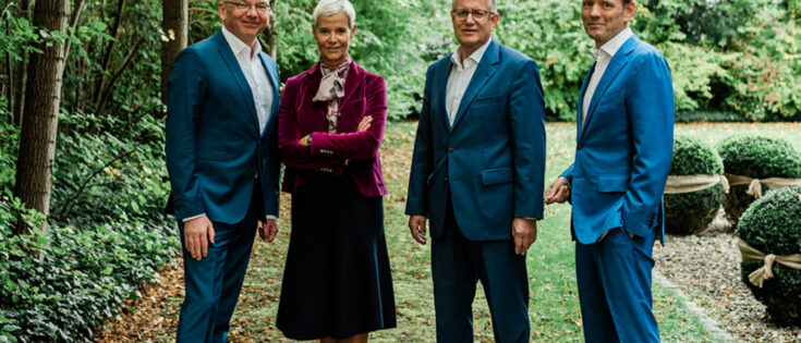 Das Vierer-Team der neugegründeten Kommunikationsberatung Repucatio: Christoph Moss, Jenny Levié, Hermann-Josef Knipper und Mario Vigl (v.l.n.r.). © Oliver Fiegel