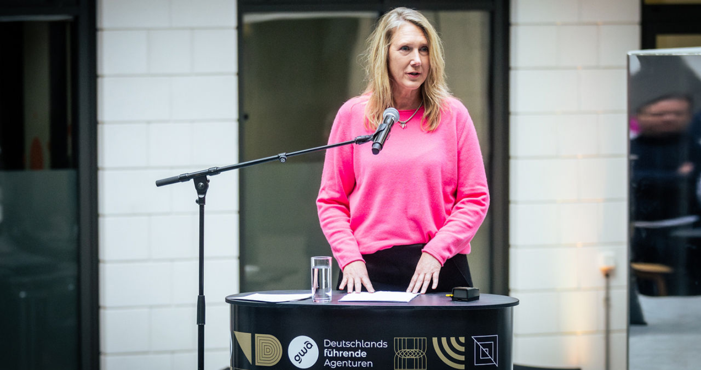 GWA-Präsidentin Larissa Pohl beim diesjährigen Neujahrsempfang in Hamburg. © Gesche Jaeger/GWA