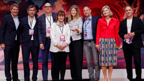 2024 gewann das Team von Trumpf um Kommunikationschef Andreas Möller (2.v.l.) den BdKom Award in der Kategorie „Team des Jahres". © Anika Nowak
