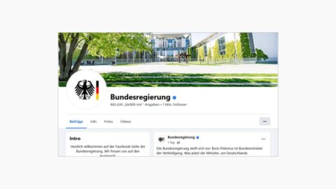 Die Facebook-Seite der Bundesregierung verzeichnet mehr als eine Million Follower. Screenshot: Facebook