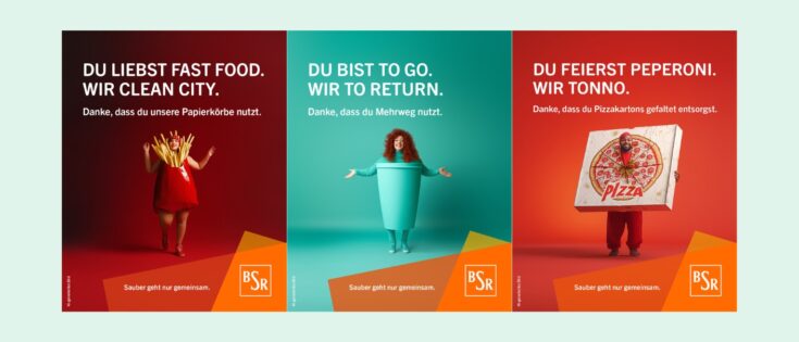 Die Kampagnenmotive setzen auf Humor und Wiedererkennungswert. © BSR