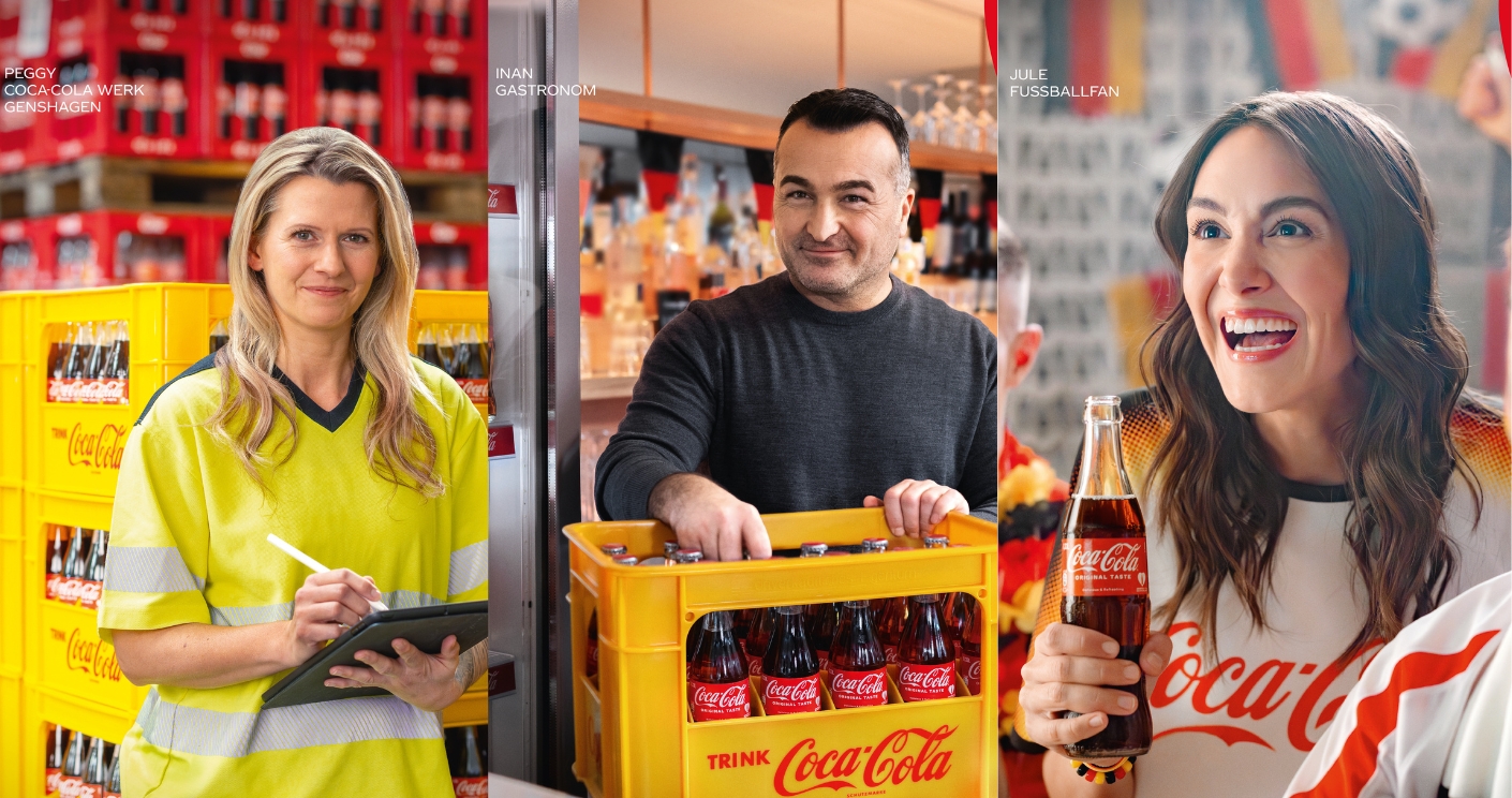 Die Protagonisten der aktuellen Kampagne „Made in Germany“. © Coca-Cola