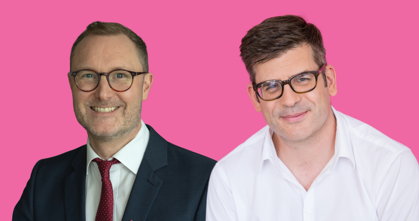 Henrick Schmitz (l.) übernimmt die Sprecherfunktion von Philipp Schindera. © Deutsche Telekom; Mareen Fischinger; Collage/Bearbeitung: Quadriga Media Berlin